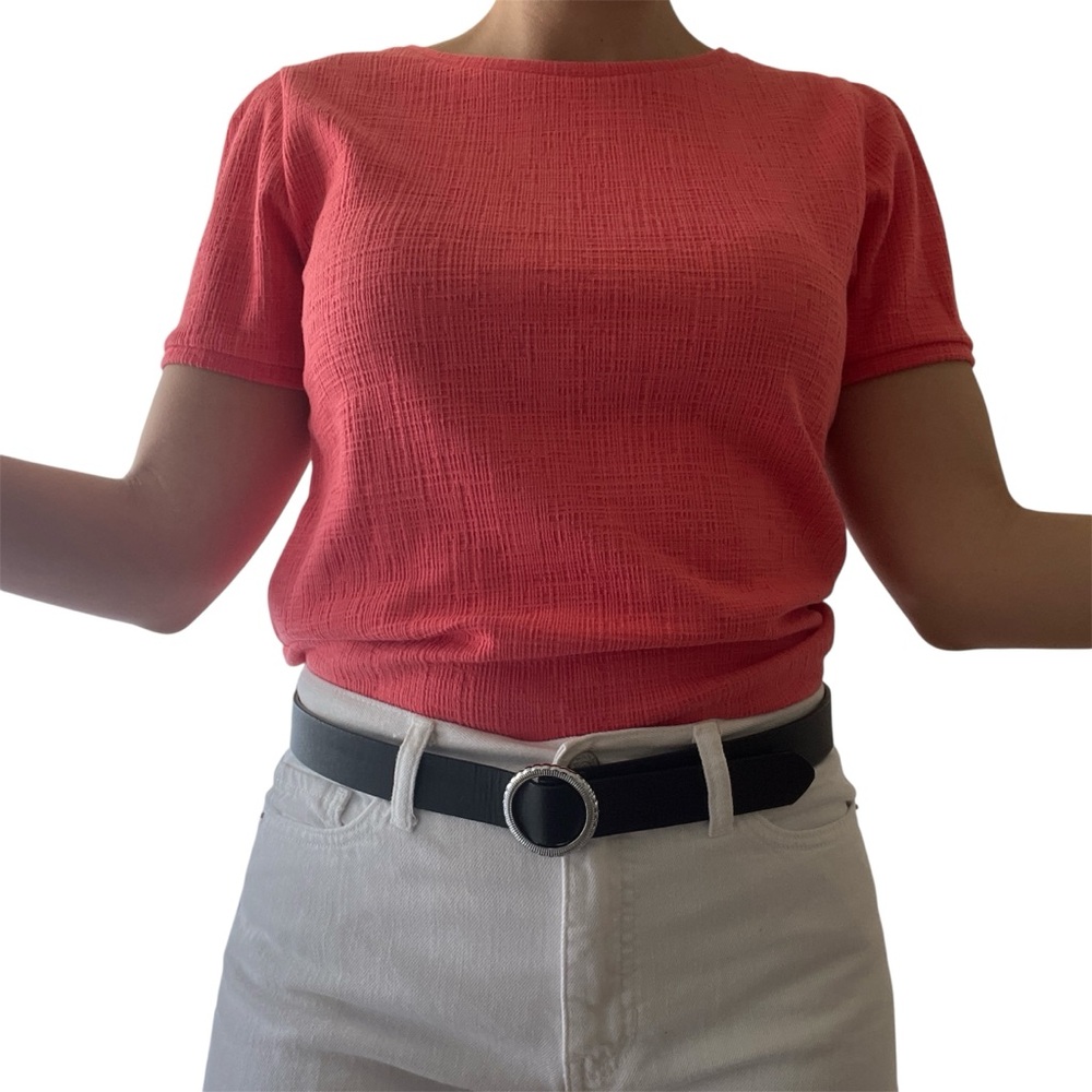 Textured Short Sleeve Top